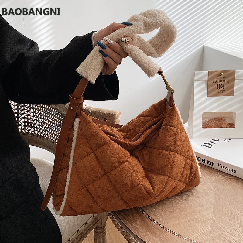 Designer Plush Women Handbags Large capacity Velour female Shoulder Crossbody Bags Winter Female totes Clutch brown
Designer Plush Women Handbags Large capacity Velour female Shoulder Crossbody Bags Winter Female totes Clutch brown
