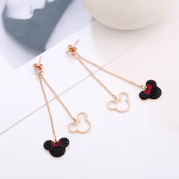 Rose Gold Color Mickey Minnie Mouse Stud Earrings Titanium Stainless Steel Inlaid Zircon Fashion Women Jewelry (KGE001)
Rose Gold Color Mickey Minnie Mouse Stud Earrings Titanium Stainless Steel Inlaid Zircon Fashion Women Jewelry (KGE001)