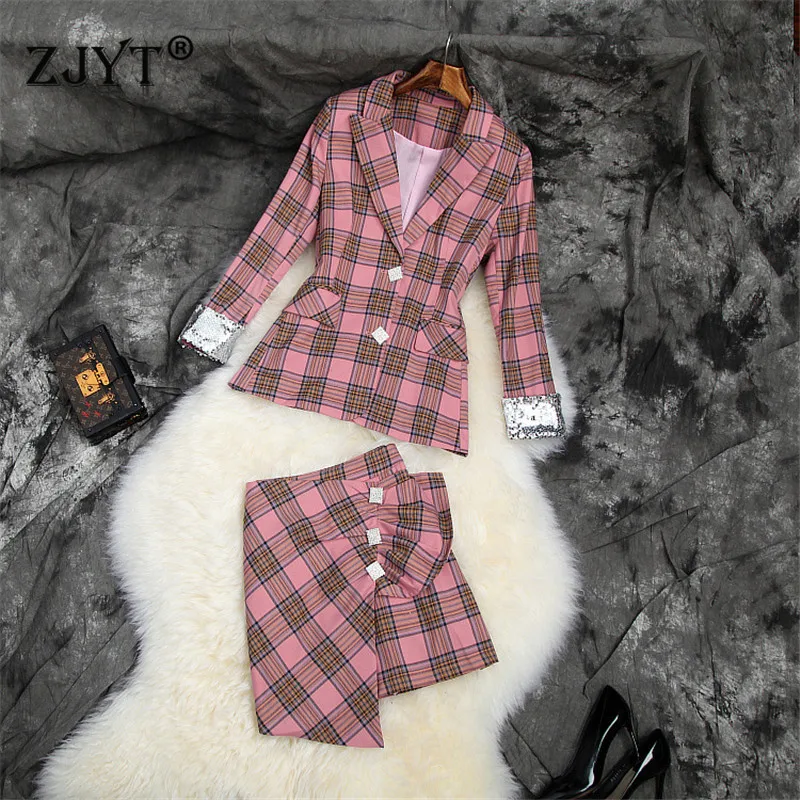 Sequined Plaid Blazer Skirt Two Pieces Sets Women Fashion Casual Autumn Outfits 2019 Jacket Irregular Skirt Suit Matching Sets
Sequined Plaid Blazer Skirt Two Pieces Sets Women Fashion Casual Autumn Outfits 2019 Jacket Irregular Skirt Suit Matching Sets