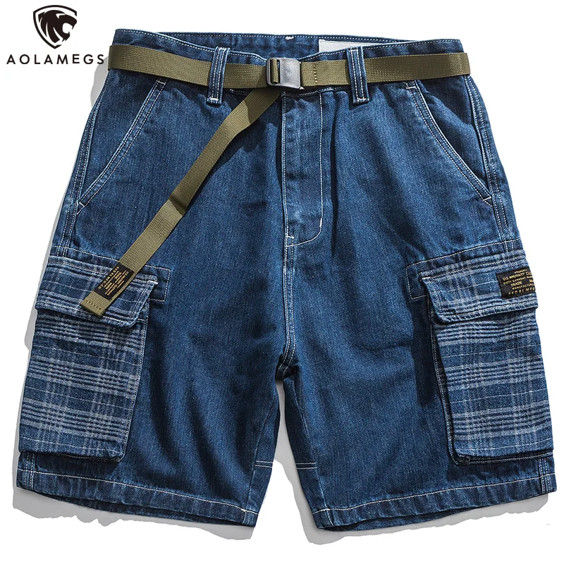 Aolamegs Men Jeans Striped Pocket Denim shorts men American Retro Cargo Shorts With Belt Summer High Street Jeans Men Streetwear
Aolamegs Men Jeans Striped Pocket Denim shorts men American Retro Cargo Shorts With Belt Summer High Street Jeans Men Streetwear