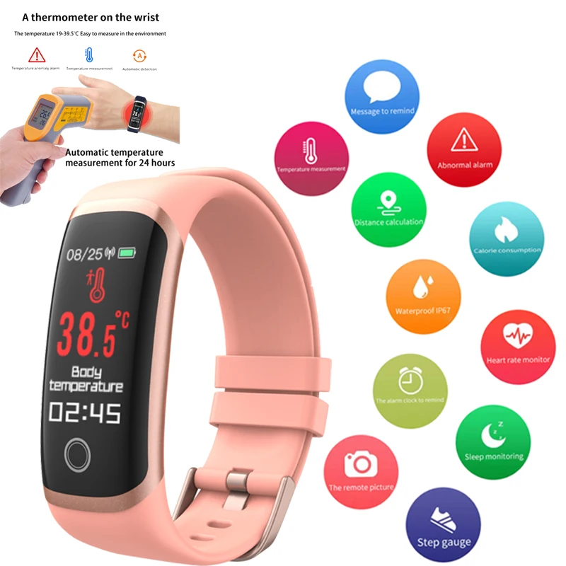 Smart Watch T4 Waterproof Temperature Measurement Smart Wristband Heart Rate Fitness Tracker Smartwatch Band For iOS Android
Smart Watch T4 Waterproof Temperature Measurement Smart Wristband Heart Rate Fitness Tracker Smartwatch Band For iOS Android