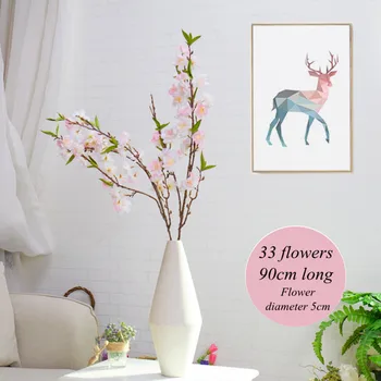 33 flowers, 21 green leaves, 90cm high, artificial peach branches, flower vines, celebration decoration artificial flowers
33 flowers, 21 green leaves, 90cm high, artificial peach branches, flower vines, celebration decoration artificial flowers