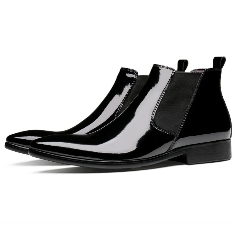 Fashion Men Chelsea Boots Genuine Cowhide Leather Men Autumn Spring Patent Leather Boots Handmade Pointy Ankle Shoes
Fashion Men Chelsea Boots Genuine Cowhide Leather Men Autumn Spring Patent Leather Boots Handmade Pointy Ankle Shoes