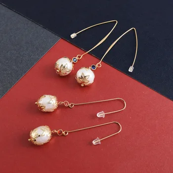 Chinese Fashion Natural Freshwater Pearl Earrings Femme Gold Color Brinco Retro Long Tassel Drop Dangler Ear Jewelry Gift New
Chinese Fashion Natural Freshwater Pearl Earrings Femme Gold Color Brinco Retro Long Tassel Drop Dangler Ear Jewelry Gift New
