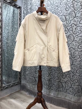 2020 Early Autumn New Women's Stand Collar Symmetrical Pocket Sleeves Zipper Splittable Solid Color Cropped Jacket 823
2020 Early Autumn New Women's Stand Collar Symmetrical Pocket Sleeves Zipper Splittable Solid Color Cropped Jacket 823
