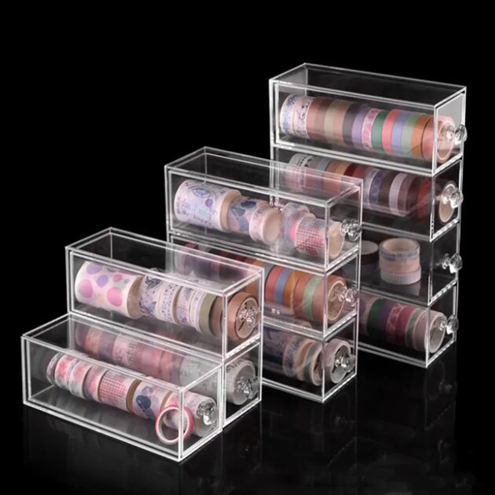 

Acrylic Clear Jewelry Storage Organizer Drawer Cosmetics Glasses Holder Dental Supplies Hair Care Bathroom Dorm Desk Counter-top