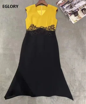Formal Party Elegant Dresses 2020 Spring Summer Women Color Block Patchwork Appliques Lace Midi White Yellow Dress Ladies
Formal Party Elegant Dresses 2020 Spring Summer Women Color Block Patchwork Appliques Lace Midi White Yellow Dress Ladies