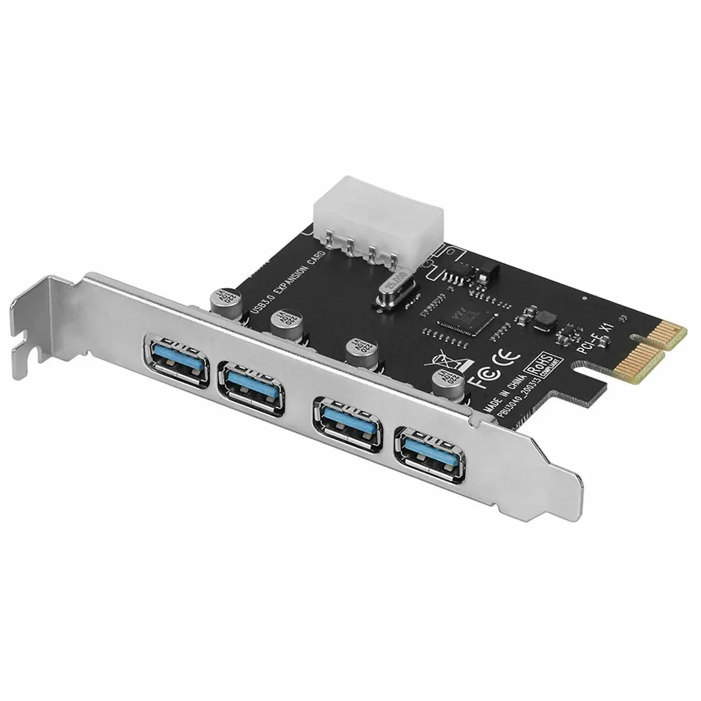 4Port PCI-E to USB 3.0 HUB PCI Express Expansion Card Adapter 5 Gbps Speed Top For Desktop Computer Components New | Компьютеры и офис