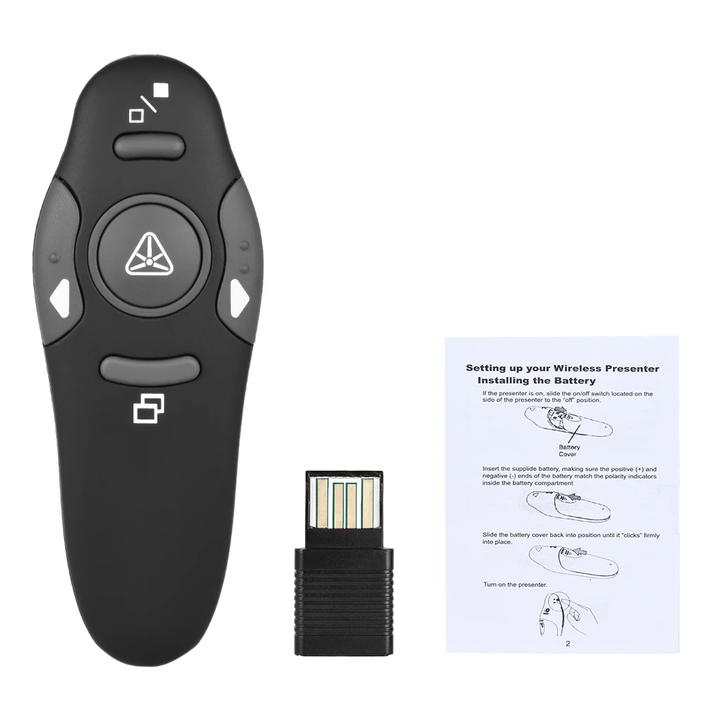 2.4GHz Wireless USB Powerpoint Presentation PPT Flip Pen Pointer Clicker Presenter with Red Light Remote Control for Teacher
2.4GHz Wireless USB Powerpoint Presentation PPT Flip Pen Pointer Clicker Presenter with Red Light Remote Control for Teacher