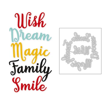 2020 Hot New English Word Letter Wish Dream Magic Family Smile Metal Cutting Dies Foil and Scrapbooking For Card Making no stamp 
2020 Hot New English Word Letter Wish Dream Magic Family Smile Metal Cutting Dies Foil and Scrapbooking For Card Making no stamp