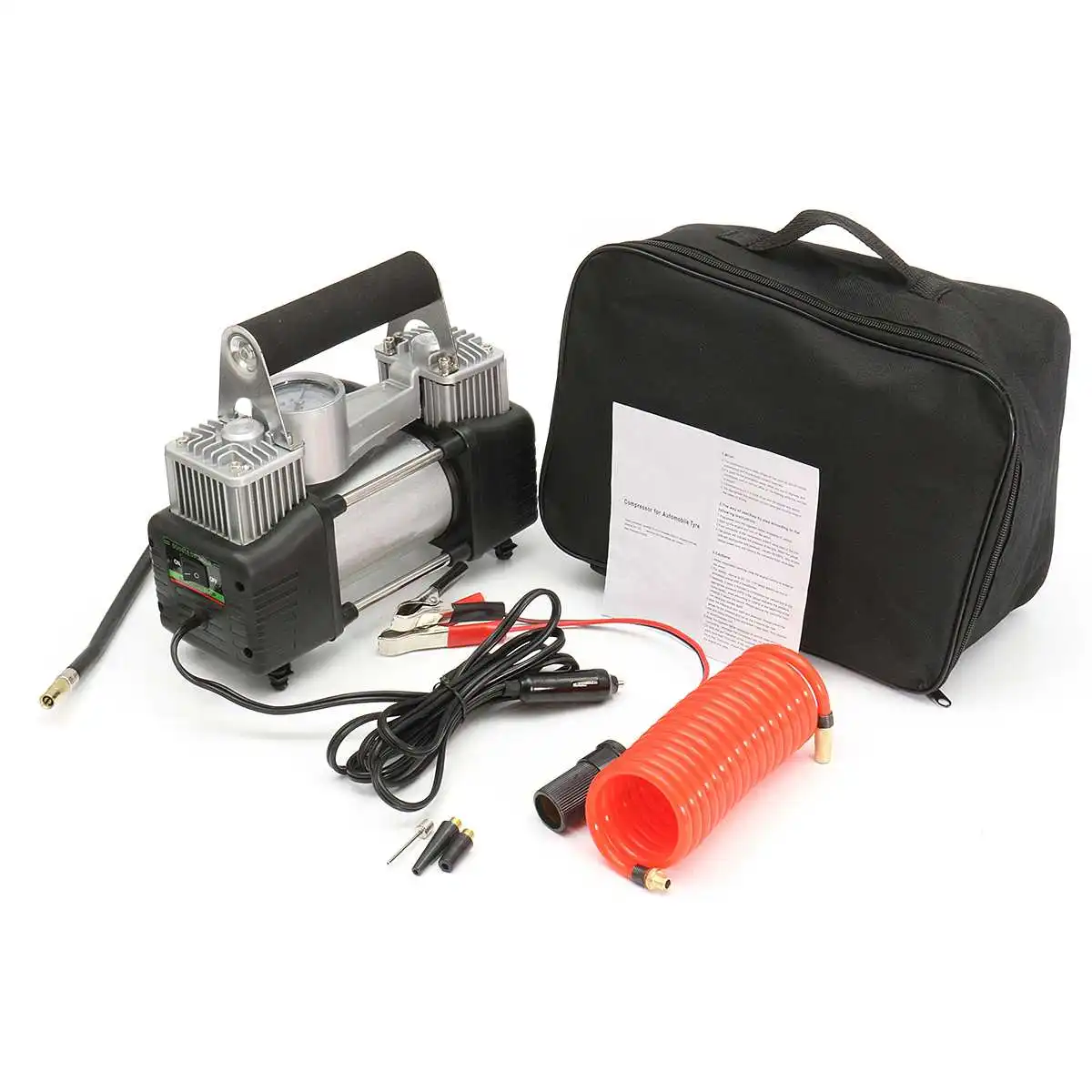 12V 140 PSI High Speed Car Tire Inflator Heavy Duty Double Cylinders Air Compressor Pump with Portable Bag Auto Portable Lighter
12V 140 PSI High Speed Car Tire Inflator Heavy Duty Double Cylinders Air Compressor Pump with Portable Bag Auto Portable Lighter
