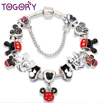 TOGORY Cartoon Mickey Charm Bracelets With Lovely Minnie Beads Friendship Bracelets Fit Original Fine Bracelets For Women Gift
TOGORY Cartoon Mickey Charm Bracelets With Lovely Minnie Beads Friendship Bracelets Fit Original Fine Bracelets For Women Gift