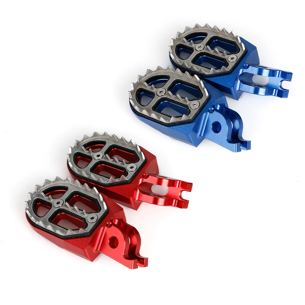 CFR 250X // 250R 2004-2015 CRF 450X // 450R 2002-2015 Red Alpha Rider Motorcycle Billet CNC Wide Foot Pegs Pedals Foot Rests For Honda Offroad CR125 // CR250 2002-2008 CRF150R 2007-2015
