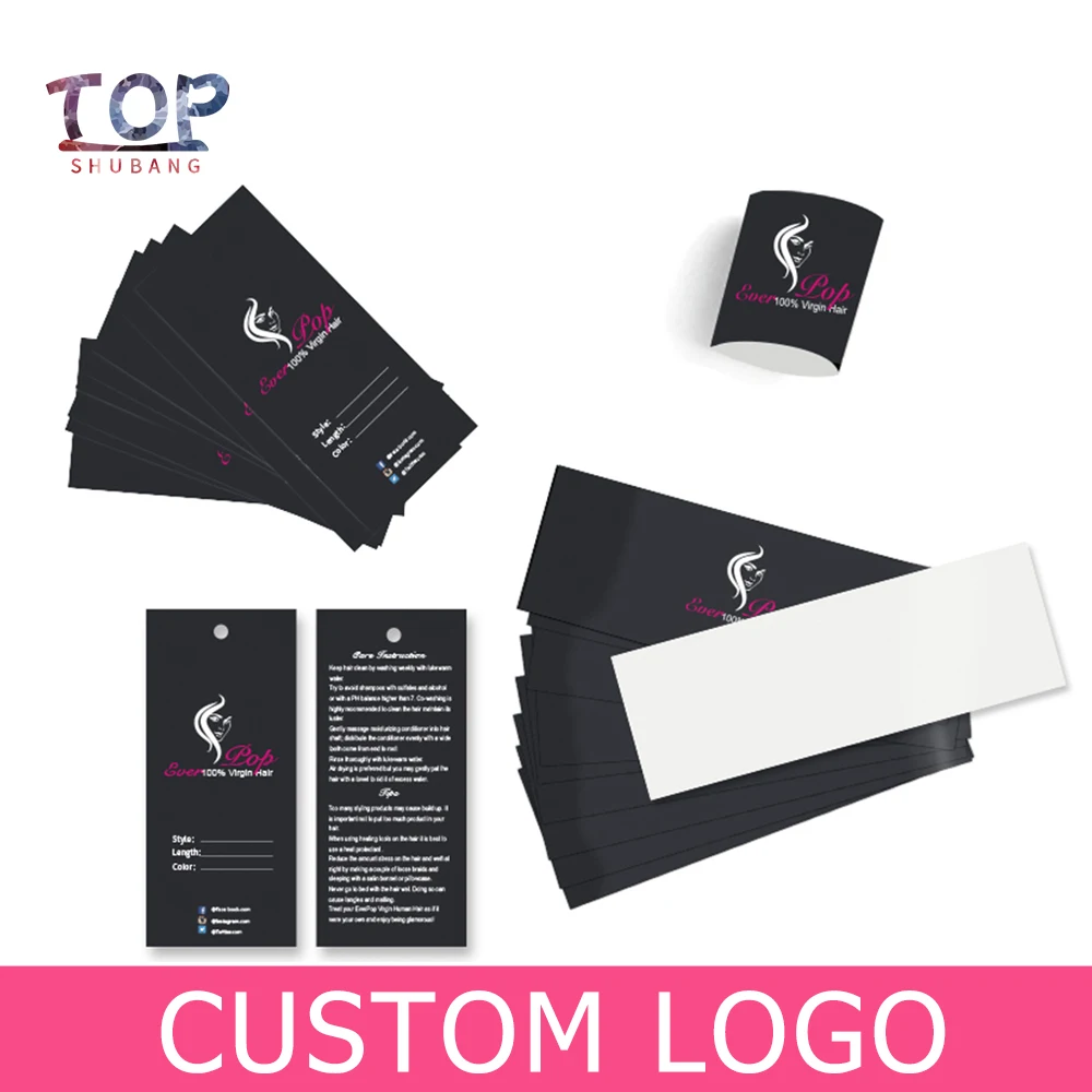 

200Pcs Custom Logo Virgin Hair Extensions Paper Wrapping Stickers ,Hang Tags,Hair Packaging Wrap Labels Stickers And Tags Labels