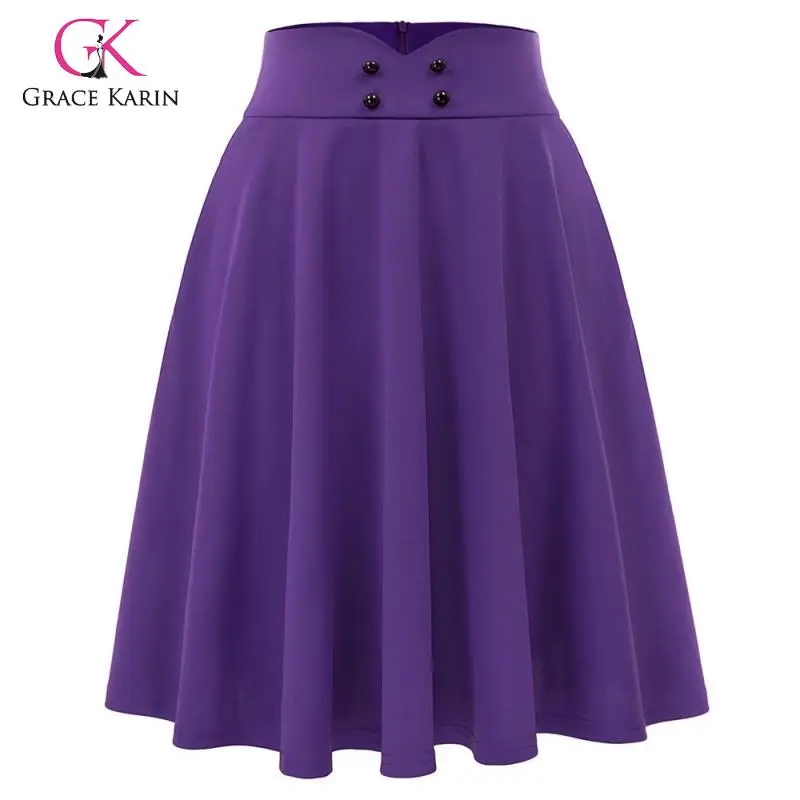 Grace Karin High Waist Flared A-Line Skirts Womens Button Pocket Solid Swing Skirt Female Vintage Pleated Midi Party Skirt 2019
Grace Karin High Waist Flared A-Line Skirts Womens Button Pocket Solid Swing Skirt Female Vintage Pleated Midi Party Skirt 2019