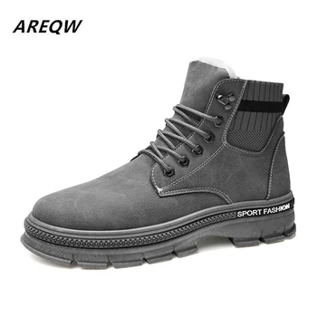 2019 Autumn and Winter Fashion Wild Trend Men's Martin Boots Plus Velvet Warm High To Help Comfortable Flat Non-slip Men's Boots 
2019 Autumn and Winter Fashion Wild Trend Men's Martin Boots Plus Velvet Warm High To Help Comfortable Flat Non-slip Men's Boots