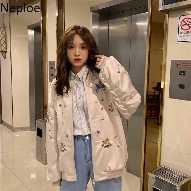 Neploe Korean Loose Short Embroidery Baseball Uniform Fashion Patchwork Harajuku Style Jacket Autumn Cartoon Student Coat 45796
Neploe Korean Loose Short Embroidery Baseball Uniform Fashion Patchwork Harajuku Style Jacket Autumn Cartoon Student Coat 45796