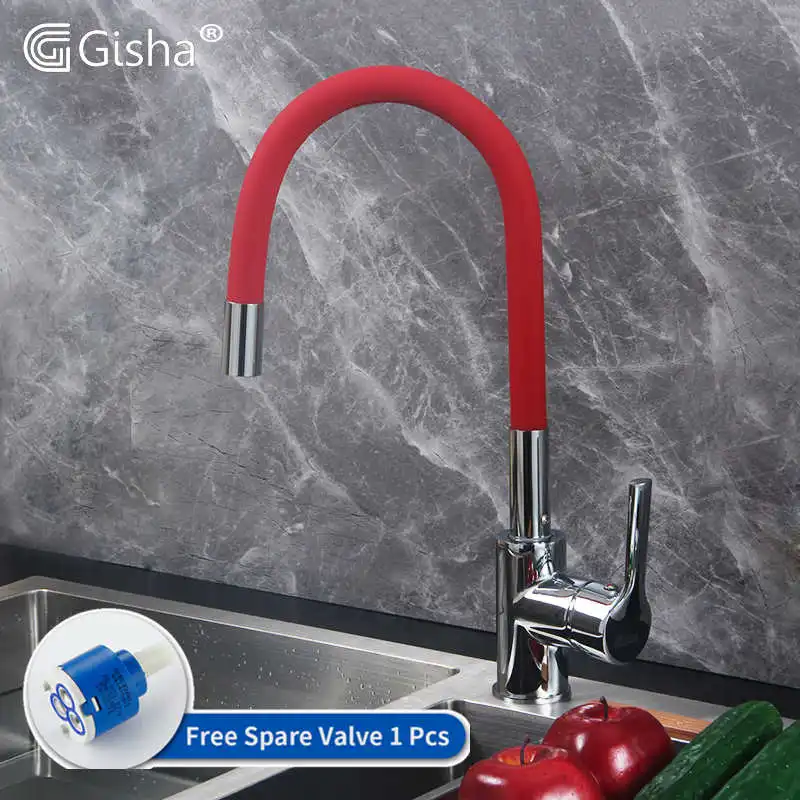 Gisha New Arrival 5-color Silica Gel Nose Any Direction Rotation Kitchen Faucet Cold and Hot Water Mixer Torneira Cozinha 2G2014
Gisha New Arrival 5-color Silica Gel Nose Any Direction Rotation Kitchen Faucet Cold and Hot Water Mixer Torneira Cozinha 2G2014