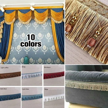 

1 Meter Curtain Tassel Beaded Fringe Trimming Braid Trim Pom Pom Upholstery DIY Luxury Accessories Decorated