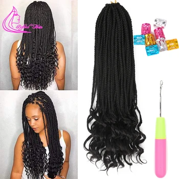 Refined Crochet Box Braids Loose End Ombre Black Brown Woman Synthetic Braiding Hair Extensions 22strands/pc 14 18 24inch
Refined Crochet Box Braids Loose End Ombre Black Brown Woman Synthetic Braiding Hair Extensions 22strands/pc 14 18 24inch