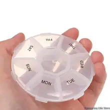 Circular Rotating Pill Box 7 Slots Round Daily Weekly Tablet Pill Case Splitters Medicine Tablet Holder Organizer Dispenser
Circular Rotating Pill Box 7 Slots Round Daily Weekly Tablet Pill Case Splitters Medicine Tablet Holder Organizer Dispenser