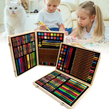 118PCS/Set Wooden Paints Box Luxurious Children's Colored Pen Set Student Drawing Art Accessories For Beginners And Artists
118PCS/Set Wooden Paints Box Luxurious Children's Colored Pen Set Student Drawing Art Accessories For Beginners And Artists