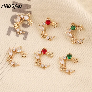HAOSAW 15*18MM 4Pcs/Lot Earrings Charms/Moon Flower Designs/Coloful Crystal Charm/Earring Findings/Jewelry Accessories/Hand Made
HAOSAW 15*18MM 4Pcs/Lot Earrings Charms/Moon Flower Designs/Coloful Crystal Charm/Earring Findings/Jewelry Accessories/Hand Made