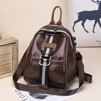High Quality Vintage Women's Leather Backpack Female Black Trend Fashion Small Soft Pu Back Pack Women Waterproof Backbag
High Quality Vintage Women's Leather Backpack Female Black Trend Fashion Small Soft Pu Back Pack Women Waterproof Backbag
