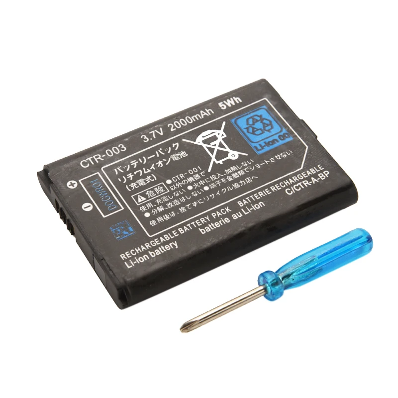 1pc 2000mAh 3.7V Rechargeable Lithium-ion Battery Pack for Nintendo 3DS Replacement Battery With Tools Kit Pack for Nintendo 3DS
1pc 2000mAh 3.7V Rechargeable Lithium-ion Battery Pack for Nintendo 3DS Replacement Battery With Tools Kit Pack for Nintendo 3DS