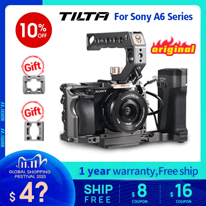 Наклонная клетка для камеры Sony a6 Series a6000 a6100 a6300 a6400 a6500 камера s Tilta серая |