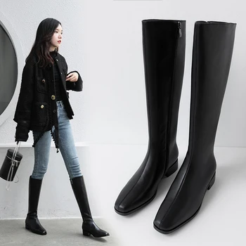 Riding Boots Woman Antumn Winter Warm Genuine Leather Boots Party Basic Shoes Woman Side Zipper Square Toe High Boots
Riding Boots Woman Antumn Winter Warm Genuine Leather Boots Party Basic Shoes Woman Side Zipper Square Toe High Boots