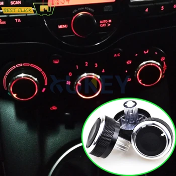 3pc/lot For Mazda 2 M2 Demio 07-14 Switch Knob Knobs Heater Heat Climate Control Buttons Dials Frame AC Air Conditioning