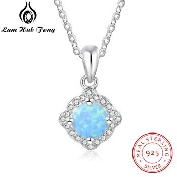 

925 Sterling Silver Opal Necklace for Women Female Chain Necklace Cubic Zirconia Fine Jewelry Anniversary Gifts (Lam Hub Fong)