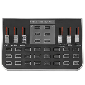 F8 4 Modes Studio o Mixer Microphone Webcast Entertainment Streamer Live Sound Card for Phone Computer
F8 4 Modes Studio o Mixer Microphone Webcast Entertainment Streamer Live Sound Card for Phone Computer