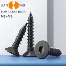 M3 M4 M5 M6 Self-tapping Screws 8.8 Grade Alloy Steel Flat Head Black Inner Hexagon Countersunk Tapping Wood Bolts 5/10/20pcs
M3 M4 M5 M6 Self-tapping Screws 8.8 Grade Alloy Steel Flat Head Black Inner Hexagon Countersunk Tapping Wood Bolts 5/10/20pcs