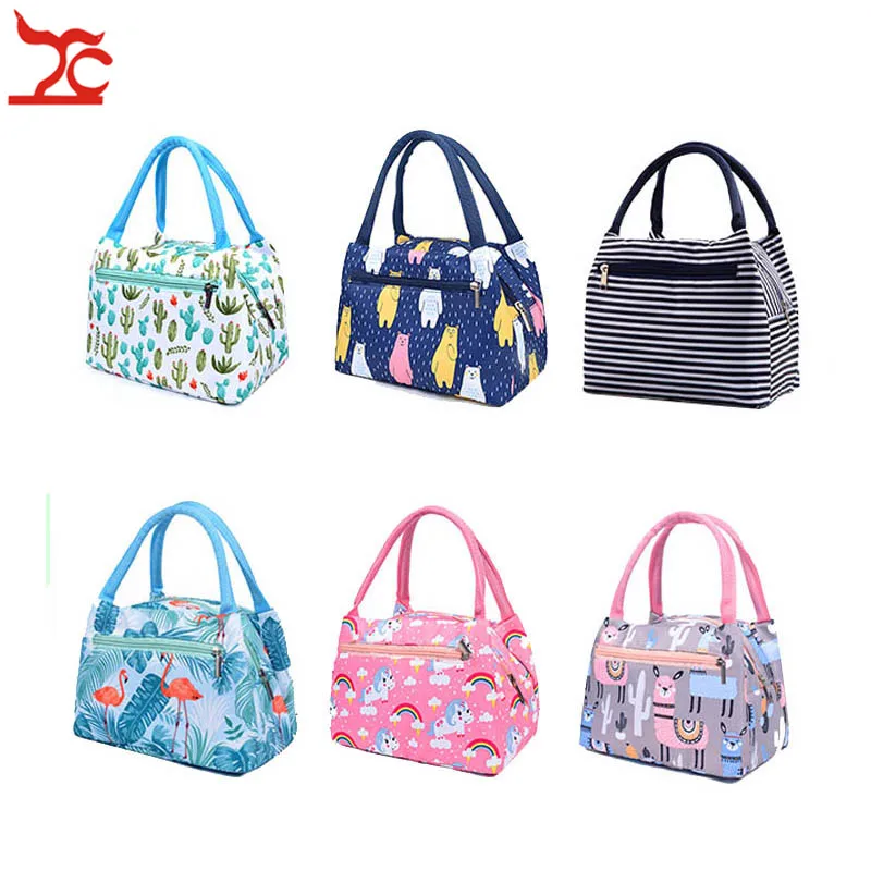 

Fashion Food Insulation Bag Portable Waterproof Oxford Thermal Lunch Bag Convenient Leisure Cute Cartoon Picnic Tote Travel Bag