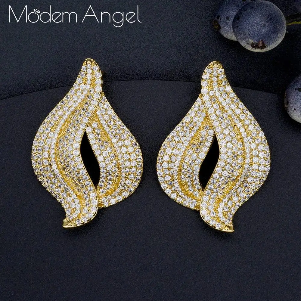 ModemAngel Luxury Leaf Full Micro Cubic Zirconia Women Bridal Wedding Engagement Earring Jewelry
ModemAngel Luxury Leaf Full Micro Cubic Zirconia Women Bridal Wedding Engagement Earring Jewelry