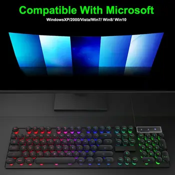 104 Key RGB Backlit Keyboard USB Wired Gaming Key Board Desktop Laptop Keyboards
104 Key RGB Backlit Keyboard USB Wired Gaming Key Board Desktop Laptop Keyboards