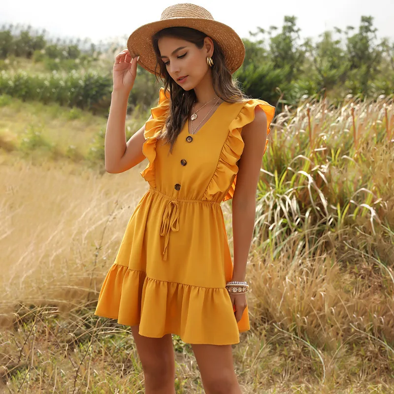 New Women Summer Dress 2021 Mini Dress Party Sexy V-Neck High Waist Female Dresses Casual Boho Beach Ruffles Dress
New Women Summer Dress 2021 Mini Dress Party Sexy V-Neck High Waist Female Dresses Casual Boho Beach Ruffles Dress
