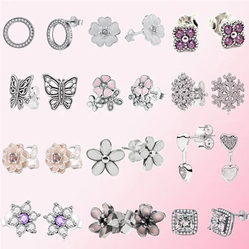 2019 100% 925 Sterling Silver Classic Authentic Compact Butterfly and Flower Earrings Ladies Charm Fashion DIY Jewelry
2019 100% 925 Sterling Silver Classic Authentic Compact Butterfly and Flower Earrings Ladies Charm Fashion DIY Jewelry