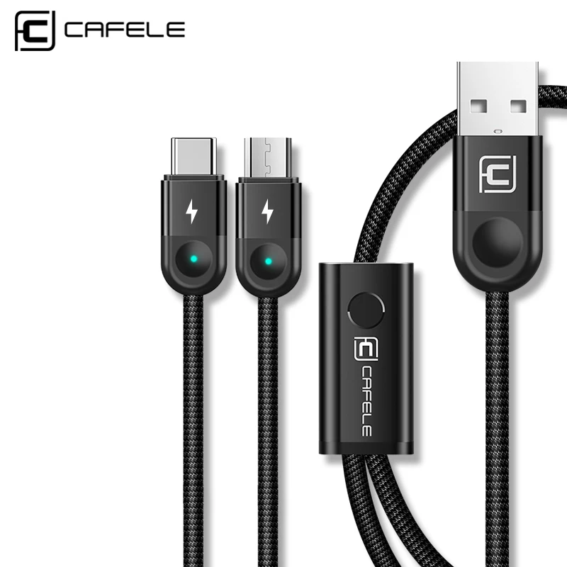 Cafele 2 in 1 USB Cable Micro Type USB C Cable For iPhone X XR 7 Charger Charging Wire For Samsung S9 Huawei P30 130CM Data Sync
Cafele 2 in 1 USB Cable Micro Type USB C Cable For iPhone X XR 7 Charger Charging Wire For Samsung S9 Huawei P30 130CM Data Sync