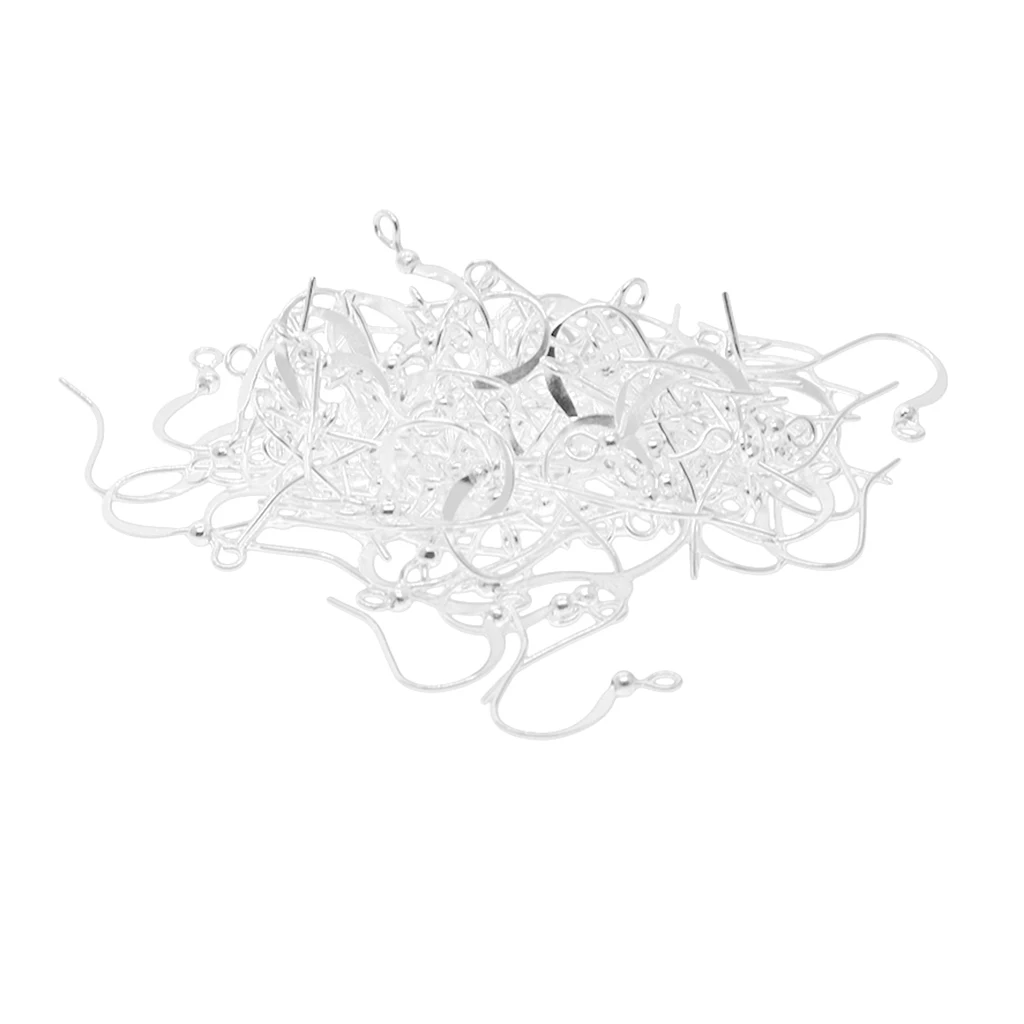 100pc White K Plated Brass French Earring Hook Wire Ear Jewelry Findings DIY 100pc White K Plated Brass French Earring Hook Wire Ear Jewelry Findings DIY