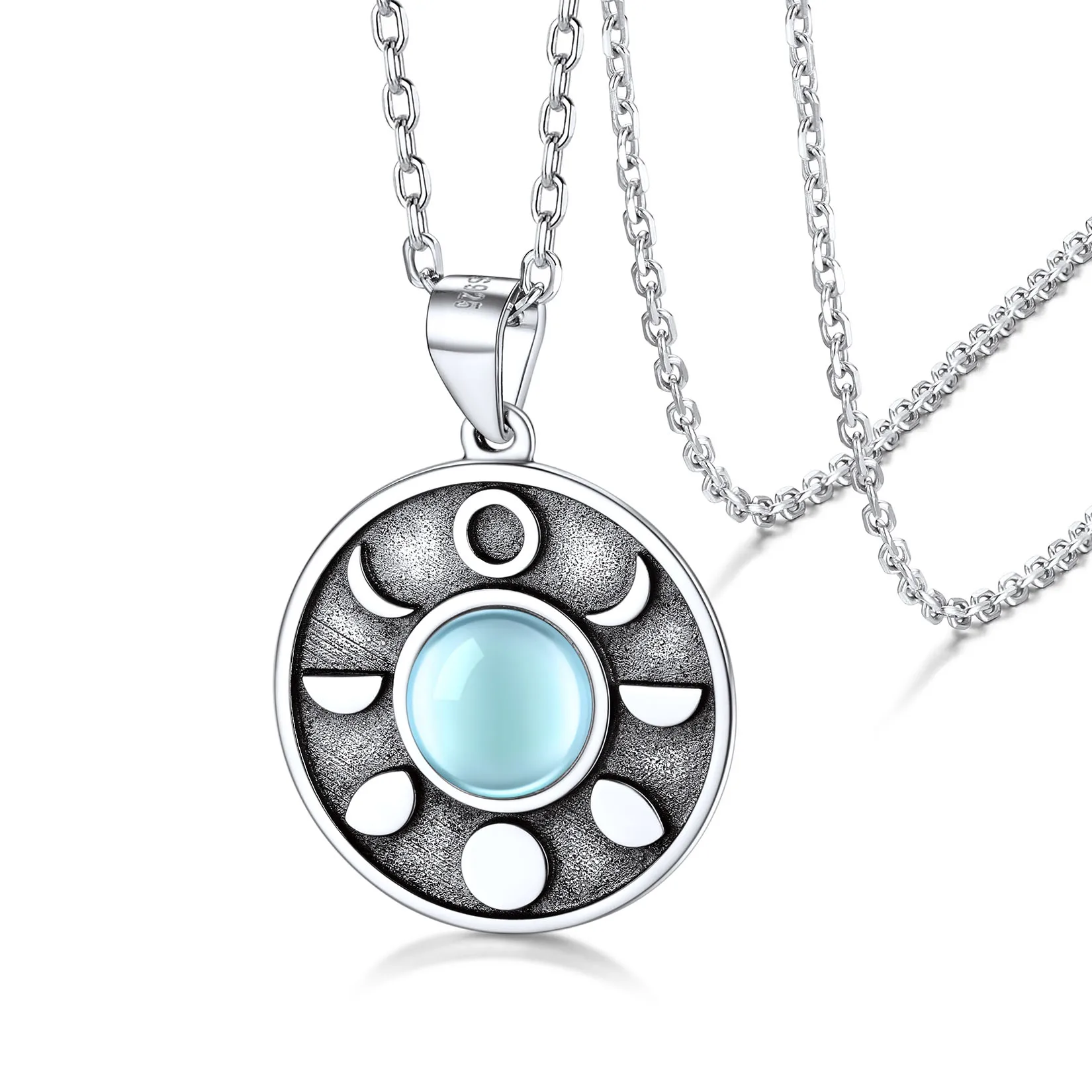 ChainsPro Sterling Silver Moon Phases Pendant Necklace for Woman Girls Customizable Delicate Gift Packaging CP668
ChainsPro Sterling Silver Moon Phases Pendant Necklace for Woman Girls Customizable Delicate Gift Packaging CP668