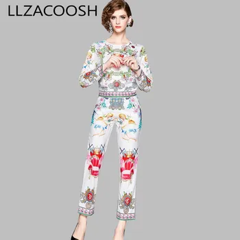 Fashion Designer Runway 2 Piece Set 2019 Autumn Women Vintage Angel Pattern Print Top Shirt + Ankle-Length Pencil Pants Sets
Fashion Designer Runway 2 Piece Set 2019 Autumn Women Vintage Angel Pattern Print Top Shirt + Ankle-Length Pencil Pants Sets
