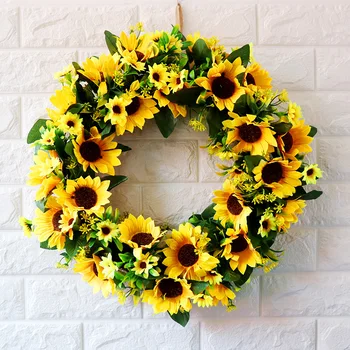 Dia 45cm Sunflower Artificial Wreaths Decorations for Wedding Home Door Wall Pendant Decor Christmas Door Garland Decoration 
Dia 45cm Sunflower Artificial Wreaths Decorations for Wedding Home Door Wall Pendant Decor Christmas Door Garland Decoration