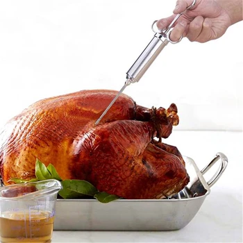 Grill 2-oz Marinade Seasoning Injector Turkey Meat Injectors Stainless Steel Cooking Syringe Injection With 3 Needles BBQ Kit
Grill 2-oz Marinade Seasoning Injector Turkey Meat Injectors Stainless Steel Cooking Syringe Injection With 3 Needles BBQ Kit