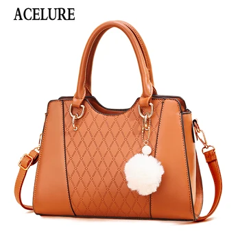 ACELURE Sweet Fur Ball Pendant Solid Hard PU Leather Women Shoulder Bags All-match Fashion Messenger Bags Ladies Party Handbags 
ACELURE Sweet Fur Ball Pendant Solid Hard PU Leather Women Shoulder Bags All-match Fashion Messenger Bags Ladies Party Handbags