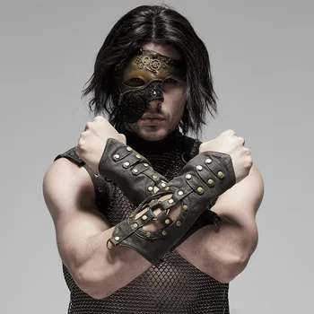 PUNK RAVE Men Steampunk Cut-out Gloves Metal Gear Decorated Stage Performance Gloves
PUNK RAVE Men Steampunk Cut-out Gloves Metal Gear Decorated Stage Performance Gloves