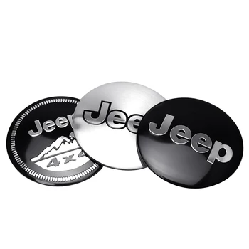 Car 4X4 Emblem Tyre Steering Wheel Center Hub Cap metal Sticker For Jeep Wrangler Patriot Grand Cherokee Compass Liberty Styling