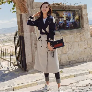 2018 New Fashion Contrast Color Plaid Patchwork Overcoat Female's Personaliyt Full Sleeve Coat Trench Vestido
2018 New Fashion Contrast Color Plaid Patchwork Overcoat Female's Personaliyt Full Sleeve Coat Trench Vestido